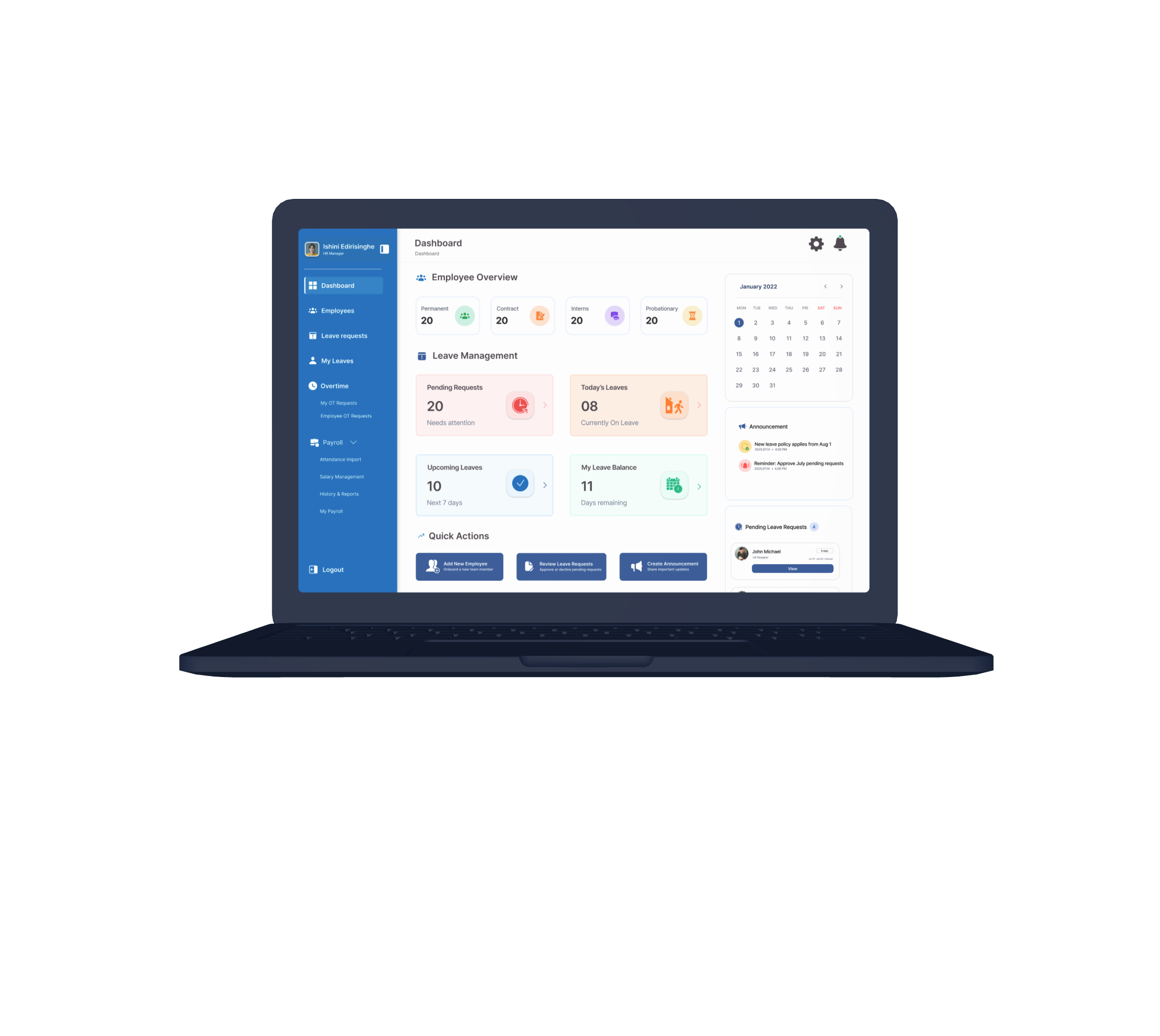 Interactive Learning Management System (LMS) Dashboard on Laptop