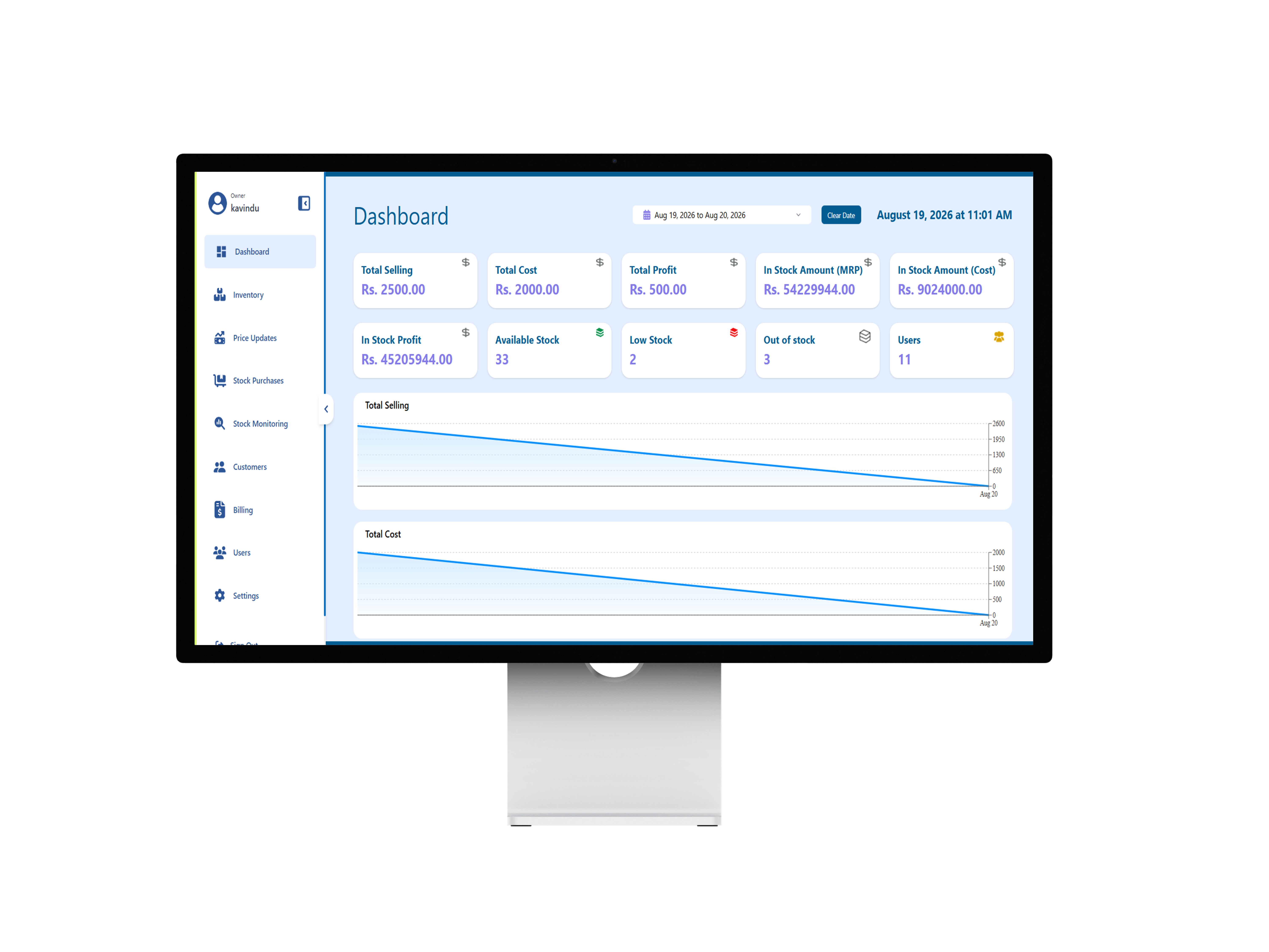Retail Inventory & Warehouse Management System With Multi Location Management Dashboard on Laptop